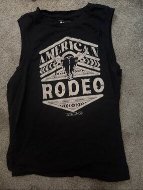 Rank 45 Women's Black 'American Rodeo' Muscle Tee